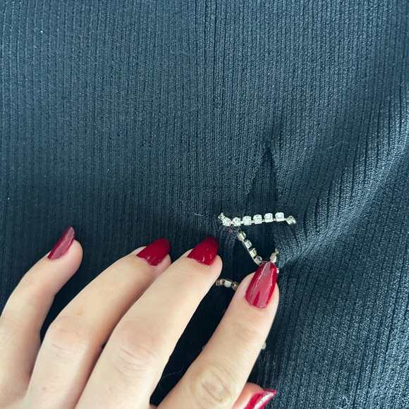 Bershka black rhinestone top - Picture 5 of 6